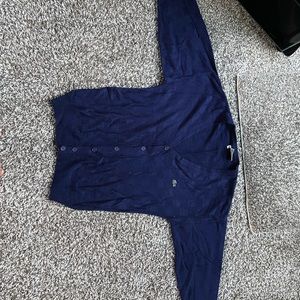 Lacoste OG Navy Blue Cardigan Vest LARGE